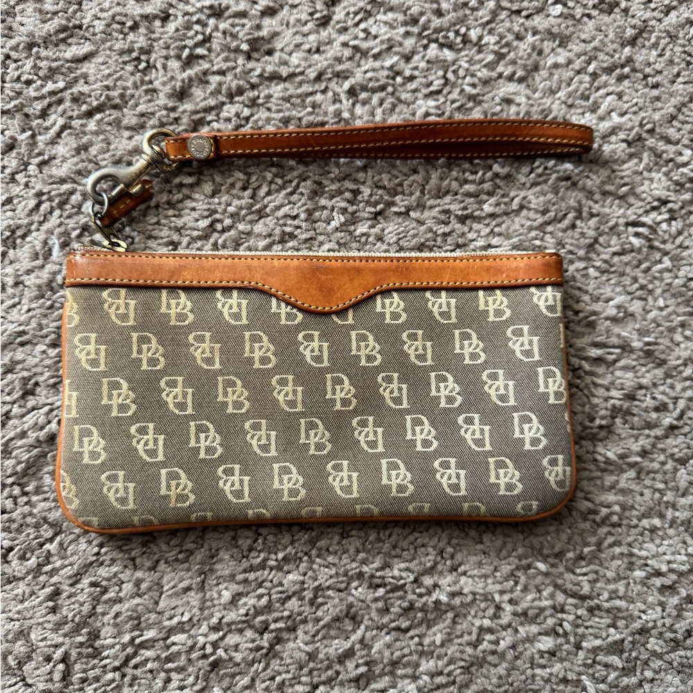 Dooney & Bourke Brown and Tan Wristlet